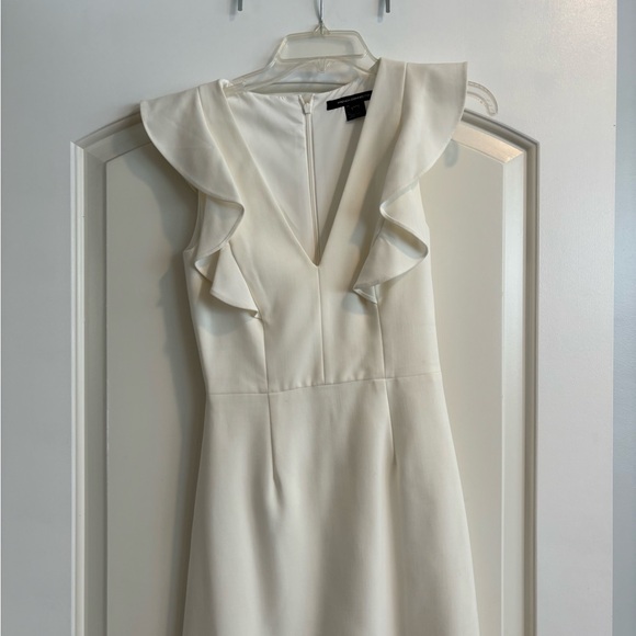 FRENCH CONNECTION WHISPER RUFFLE V NECK DRESS - Picture 2 of 3